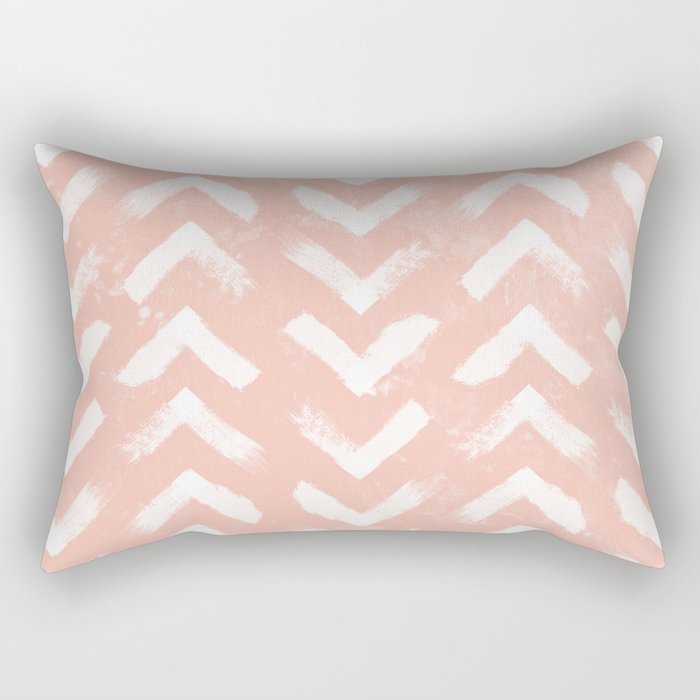 Paintbrush Arrow Pattern Blush Pink Rectangular Pillow
