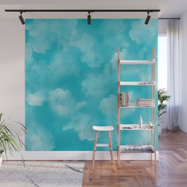 Aqua Powder Blast Pattern Wall Mural