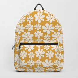 Retro Daisy Pattern - Golden Yellow Bold Floral Backpack