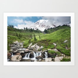 Mt. Rainier, Edith Creek, Scenic Landscape, National Park Art Print
