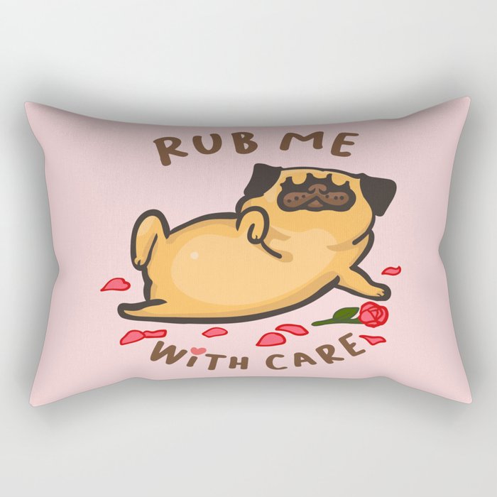 Rub Pug Rectangular Pillow