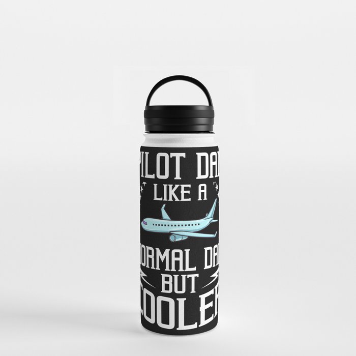 Airplane Pilot Plane Aircraft Flyer Flying Water Bottle