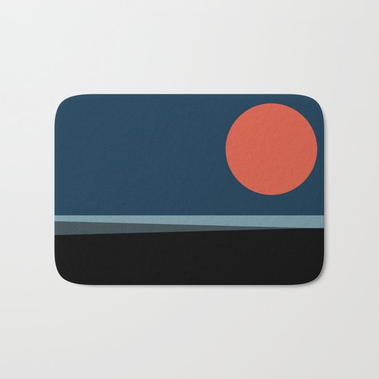 Super Moon over the Sea Bath Mat