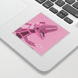 Pink Robot Dinosaur Sticker