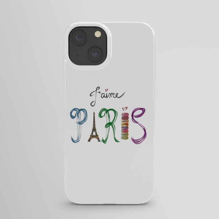 J'aime Paris - Eiffel Tower and Macaron Photograph and Illustration iPhone Case