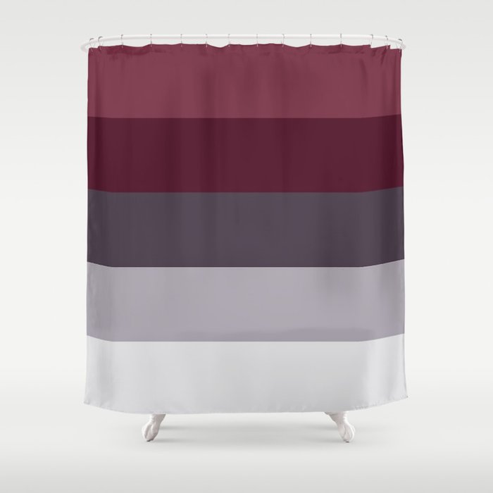 Burgundy and gray shower best sale curtain