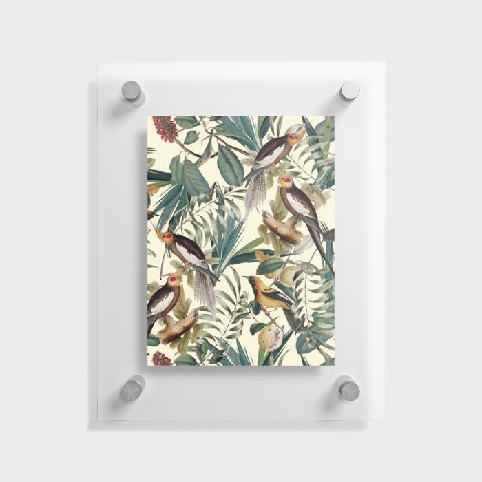 Floral and Birds Vintage Garden Floating Acrylic Print