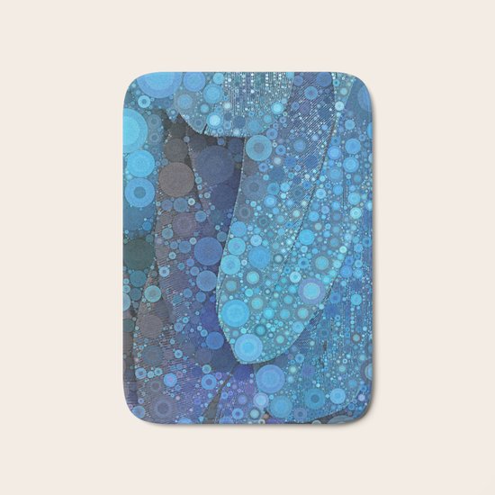 Blue Feathers Bath Mat