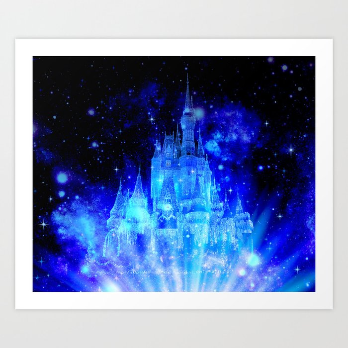 Celestial Palace Enchanted Castle Blue pink Art Print