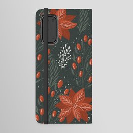 Ponsietta And Red Winter Berries Android Wallet Case