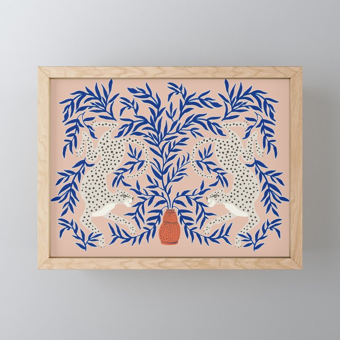 Leopard Vase Framed Mini Art Print