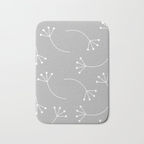 CUTE FLOWER PATTERN - GRAY Bath Mat