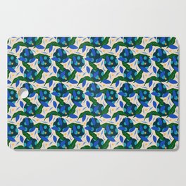 Abstract Modern Blue Green Leaves Botanical Pattern Cutting Board