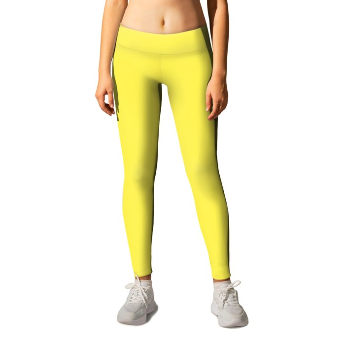 Lemon Yellow - solid color Leggings by Make it Colorful