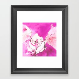 Pink Cats In Love Print Framed Art Print