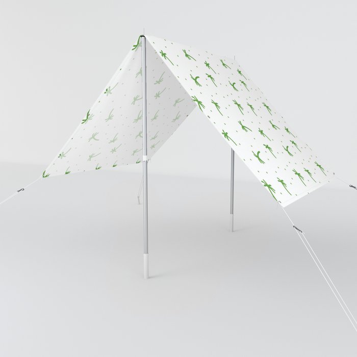 Green Doodle Palm Tree Pattern Sun Shade