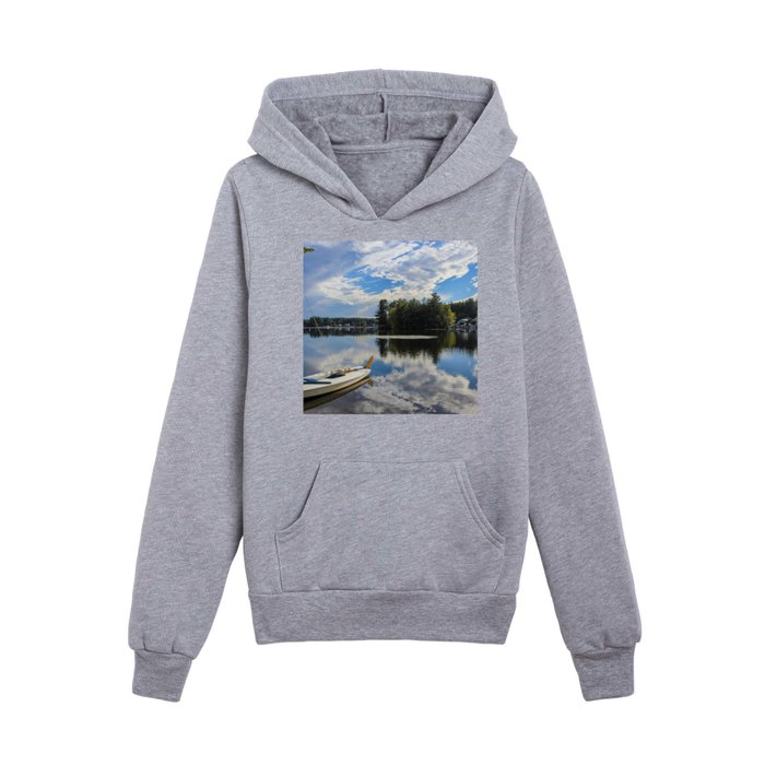 Sunny lake day Kids Pullover Hoodie