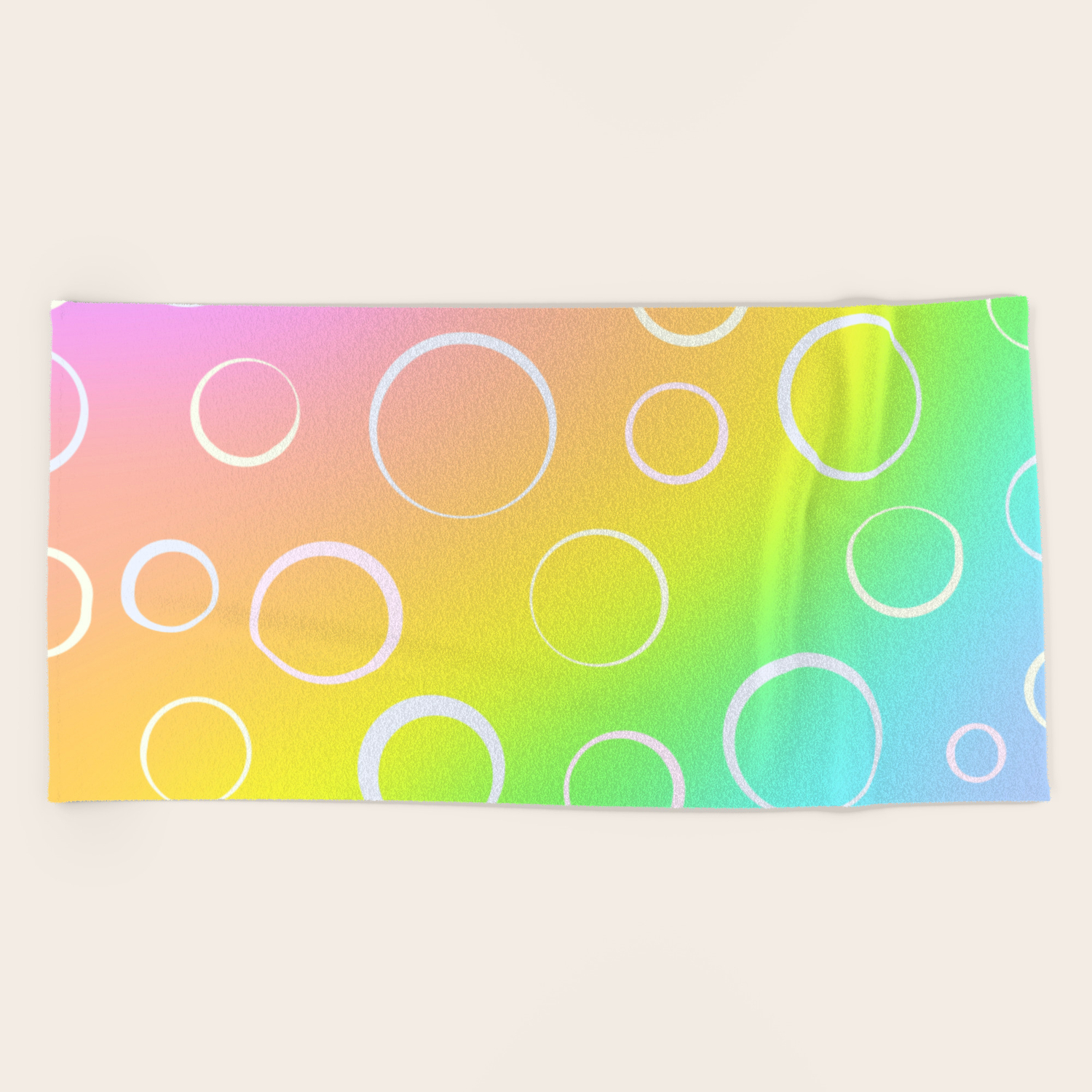 Colorful Rainbow Gradient Design Beach Towel By Kelseylovelle