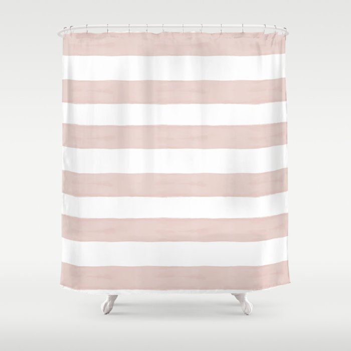 Blush Cabana Stripe Shower Curtain