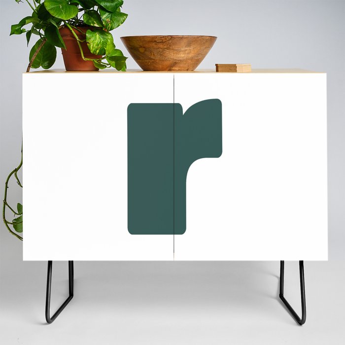 r (Dark Green & White Letter) Credenza