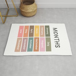 Months of the year poster for kids and toddlers Area & Throw Rug