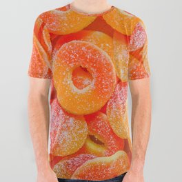 Sour Peach Slices and Rings Candy Photograph All Over Graphic Tee