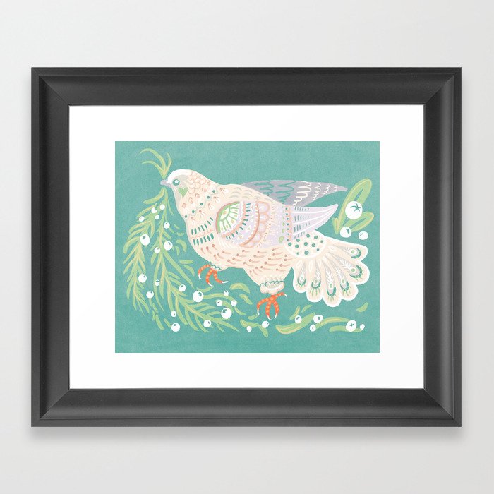 Holiday Dove Framed Art Print