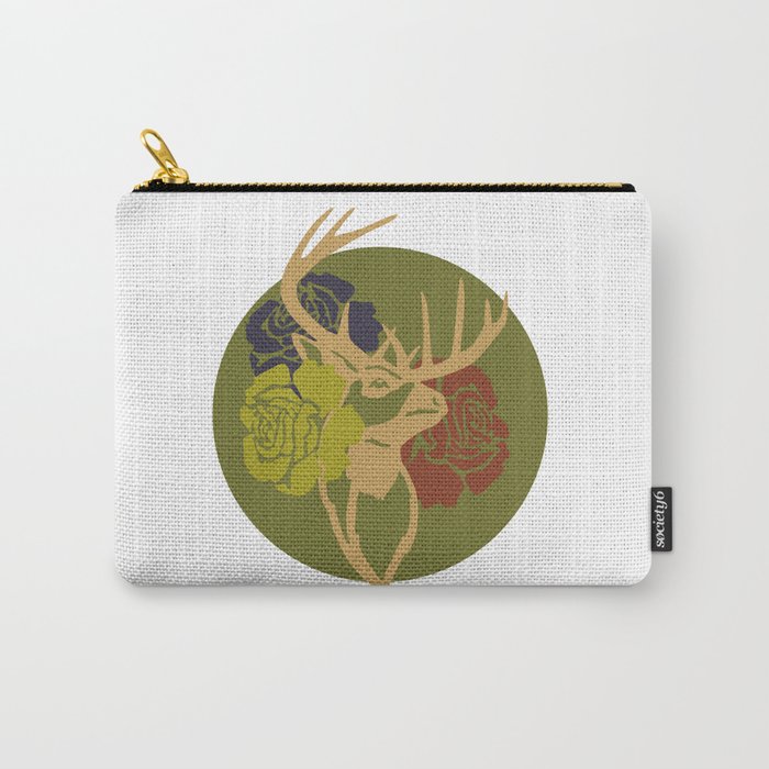 Antlers and Roses Carry-All Pouch