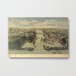 Vintage Pictorial Map of Oswego NY (1855) Metal Print | Cityofoswego, Atlasofoswego, Oswegonewyork, Vintageoswegomap, Iheartoswego, Mapofoswegony, Oswegolover, Mapofoswego, Oldoswegomap, Oswegogeography 