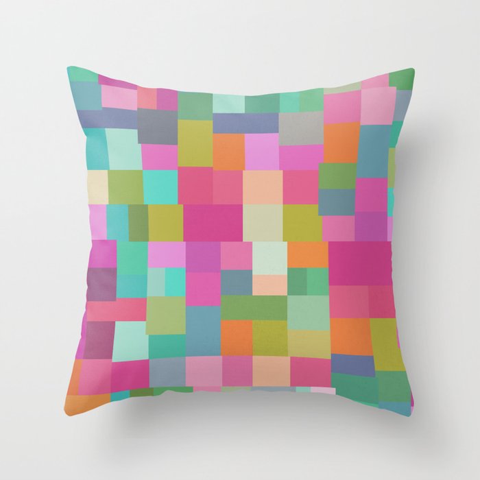 Mid-Century Modern Colorful Geometric 2 Throw Pillow