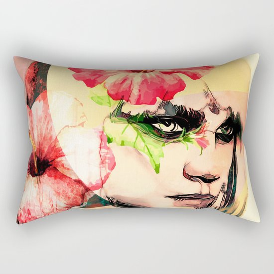 WOMAN WITH FLOWERS 4 Rectangular Pillow