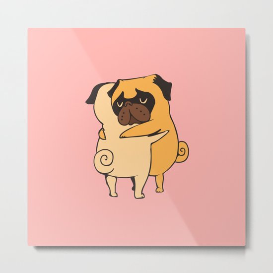 Pug Hugs Metal Print
