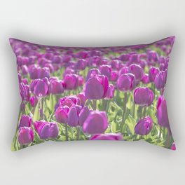 Purple Dutch tulips art print - tulip flower field - spring nature and travel photography Rectangular Pillow