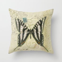 Zebra Butterfly Throw Pillow