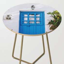 The Blue Greek Door | Mediterranean Travel Photography Fine Art  Side Table