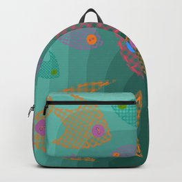 Patchwork fishes with button eyes Backpack