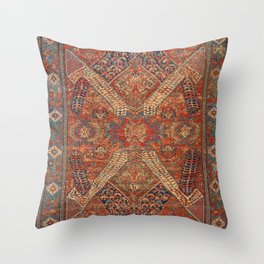 Antique Persian Rug Vintage Oriental Carpet Print Throw Pillow