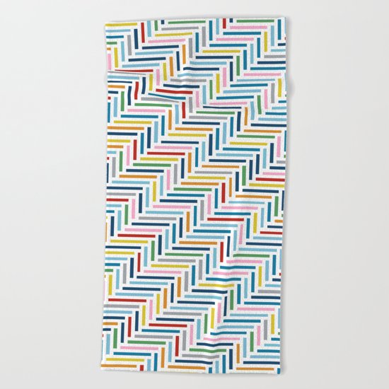 Herringbone Color Beach Towel