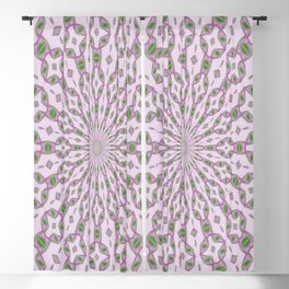 Radial Pattern In Green and Pink On Buff White Blackout Curtain