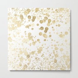 Trendy elegant faux gold modern confetti pattern Metal Print
