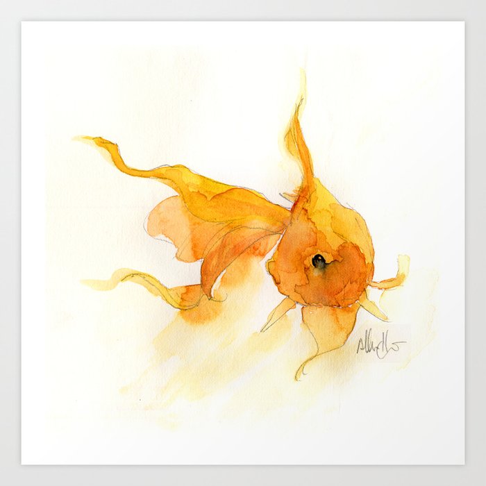 Watercolor Goldfish 1 Art Print