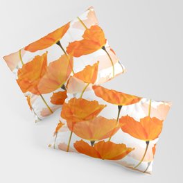 Orange Poppies On A White Background #decor #society6 #buyart Pillow Sham