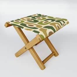 Colorful Mid-Century Modern Cosmic Abstract 387 Folding Stool