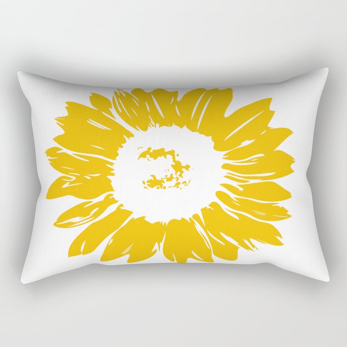 Sunflower Whimsical Bold Abstract Original Graphic Design Rectangular Pillow