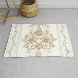 Art Nouveau,VIctorian,Kaki,white,toile,floral,chic,pattern,french country,shabby chic,modern,trendy,timeless style,classic Rug