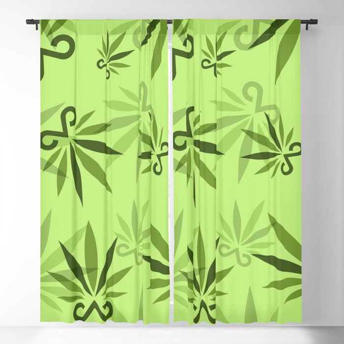 Cannabis Leaves Pattern Blackout Curtain