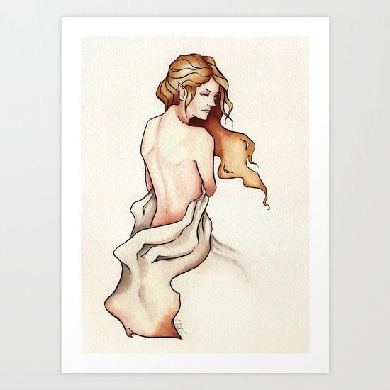 Draped Nude Elf Art Print