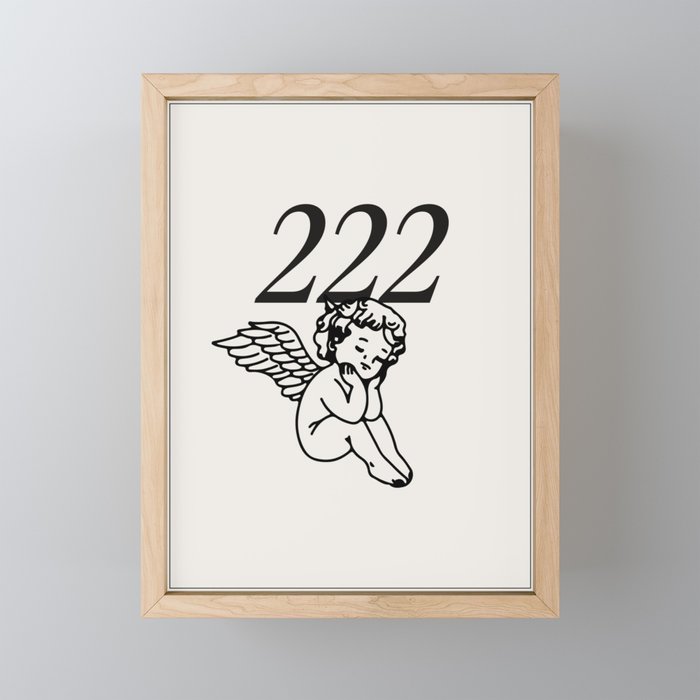 222 Angel Number Poster Framed Mini Art Print