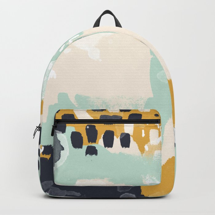 Tinsley - abstract painting minimalist decor nursery dorm college art gold navy Backpack