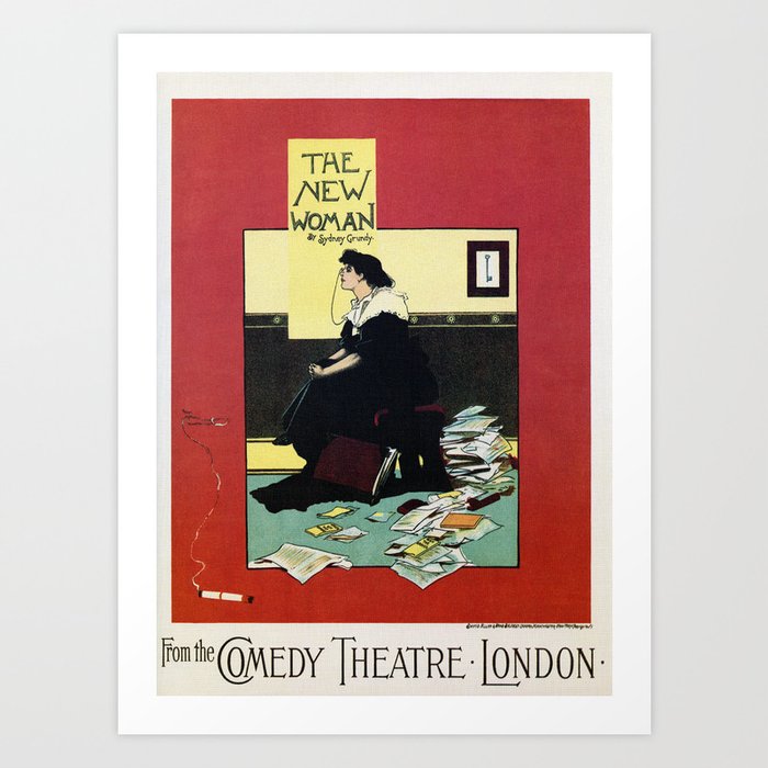 The New Woman, vintage Comedy Theatre london advert Art Print